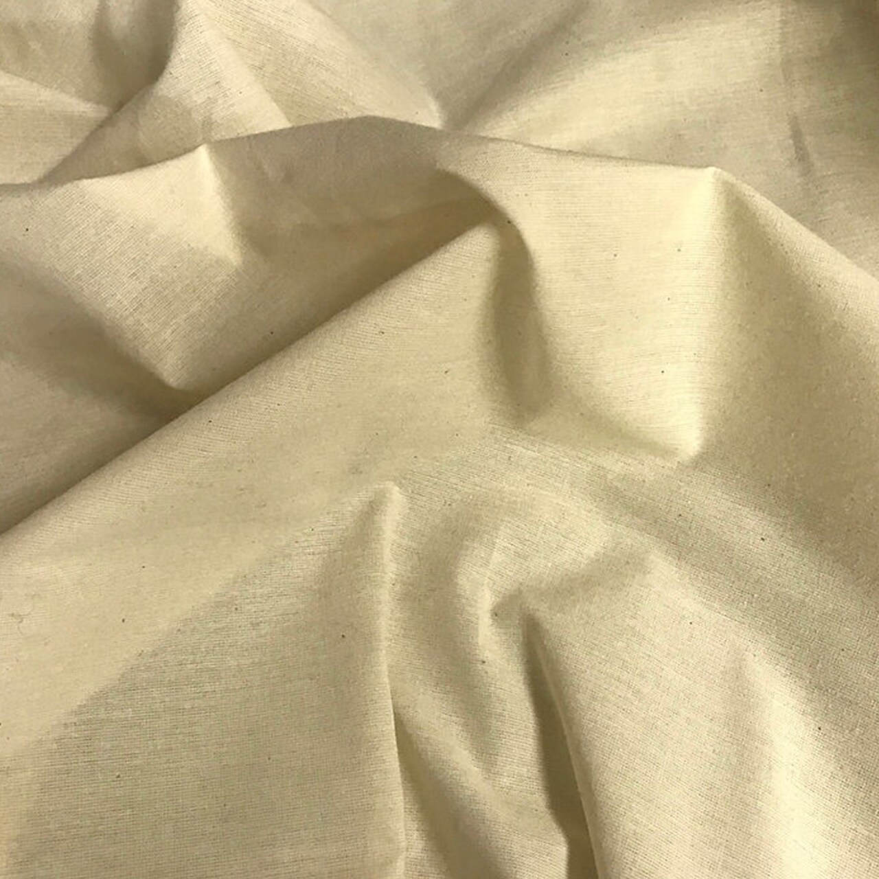 1 Yard Natural 100% Cotton Muslin Fabric Soft Lightweight Breathable 61/63 Inch Width